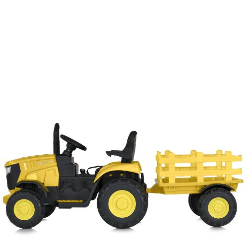 Дитячий електромобіль BAMBI RACER Трактор з причепом жовтий (M 5852EBLR-6)