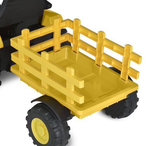Дитячий електромобіль BAMBI RACER Трактор з причепом жовтий (M 5852EBLR-6)