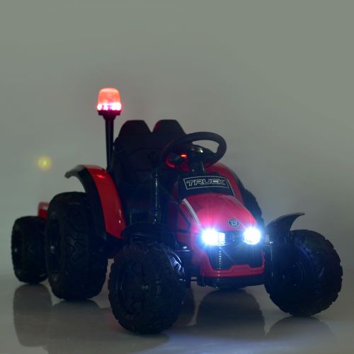 Детский электромобиль BAMBI RACER Трактор с прицепом красный (M 4573EBLR-3)